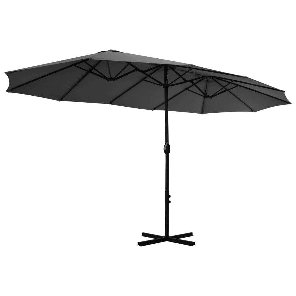 Vidaxl - Parasol d'extérieur poteau en aluminium 460x270 cm anthracite vidaXL 44869 - Imagen 6