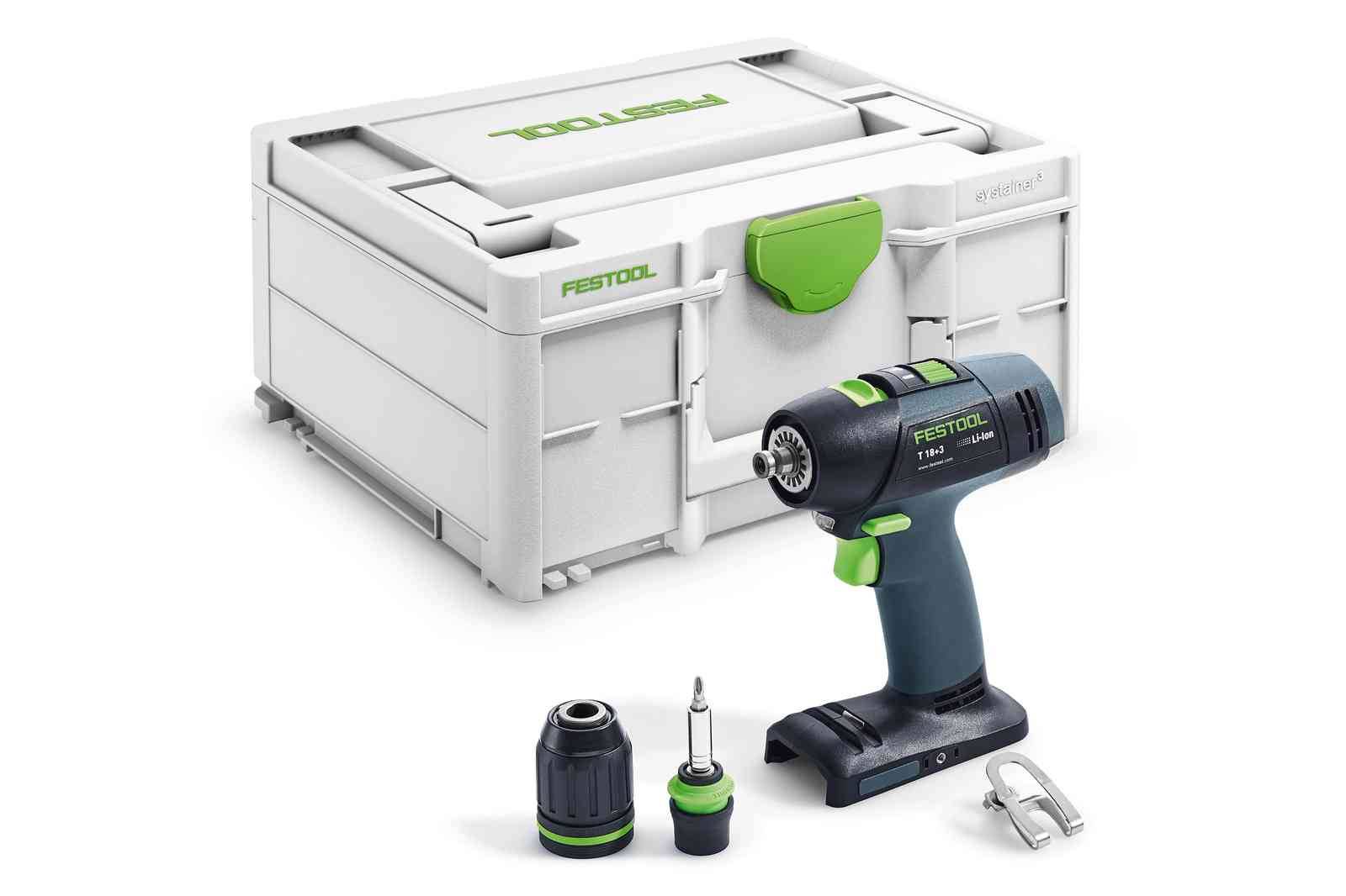 Perceuse visseuse sans fil T 18+3-Basic - FESTOOL - Sans batterie ni chargeur - Systainer - 576448 - Image 1