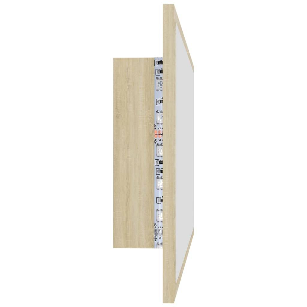 Helloshop26 - Miroir led de salle de bain 80 x 8,5 x 37 cm acrylique chêne - Imagen 3
