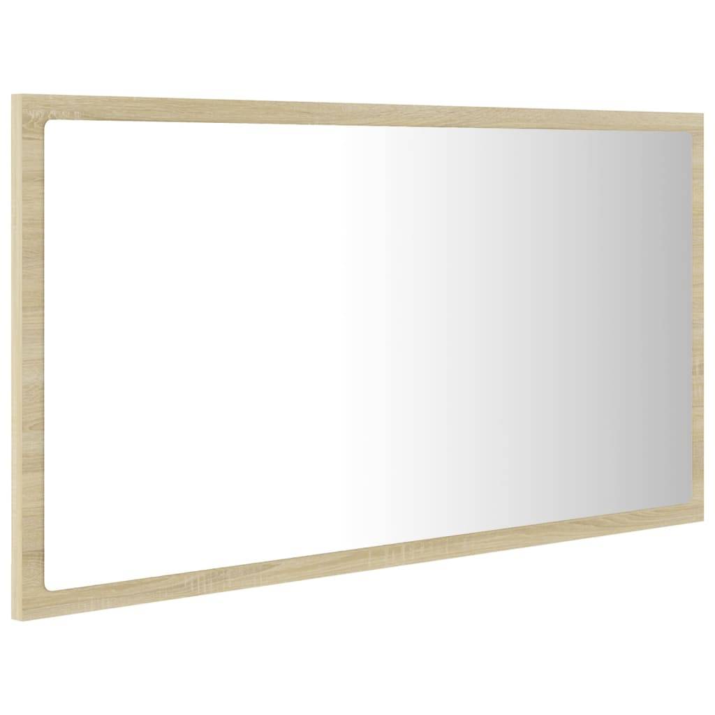Helloshop26 - Miroir led de salle de bain 80 x 8,5 x 37 cm acrylique chêne - Imagen 1