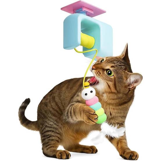 Jouets pour chats-Jouet interactif suspendu pour chat - Automatique avec corde - Installation sans outils -Blue- Living123 - Image 1