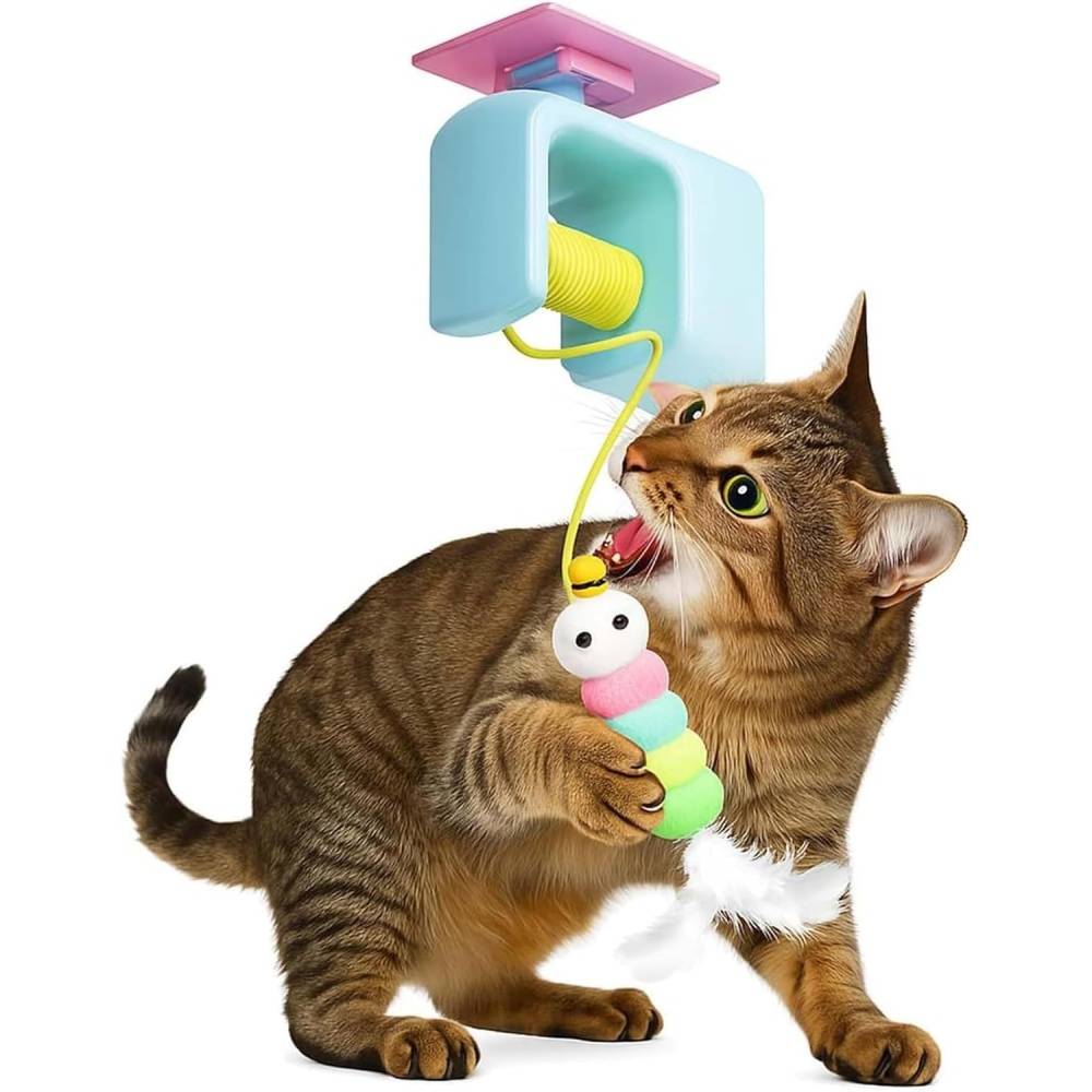 Jouets pour chats-Jouet interactif suspendu pour chat - Automatique avec corde - Installation sans outils -Blue- Living123 - Image 1