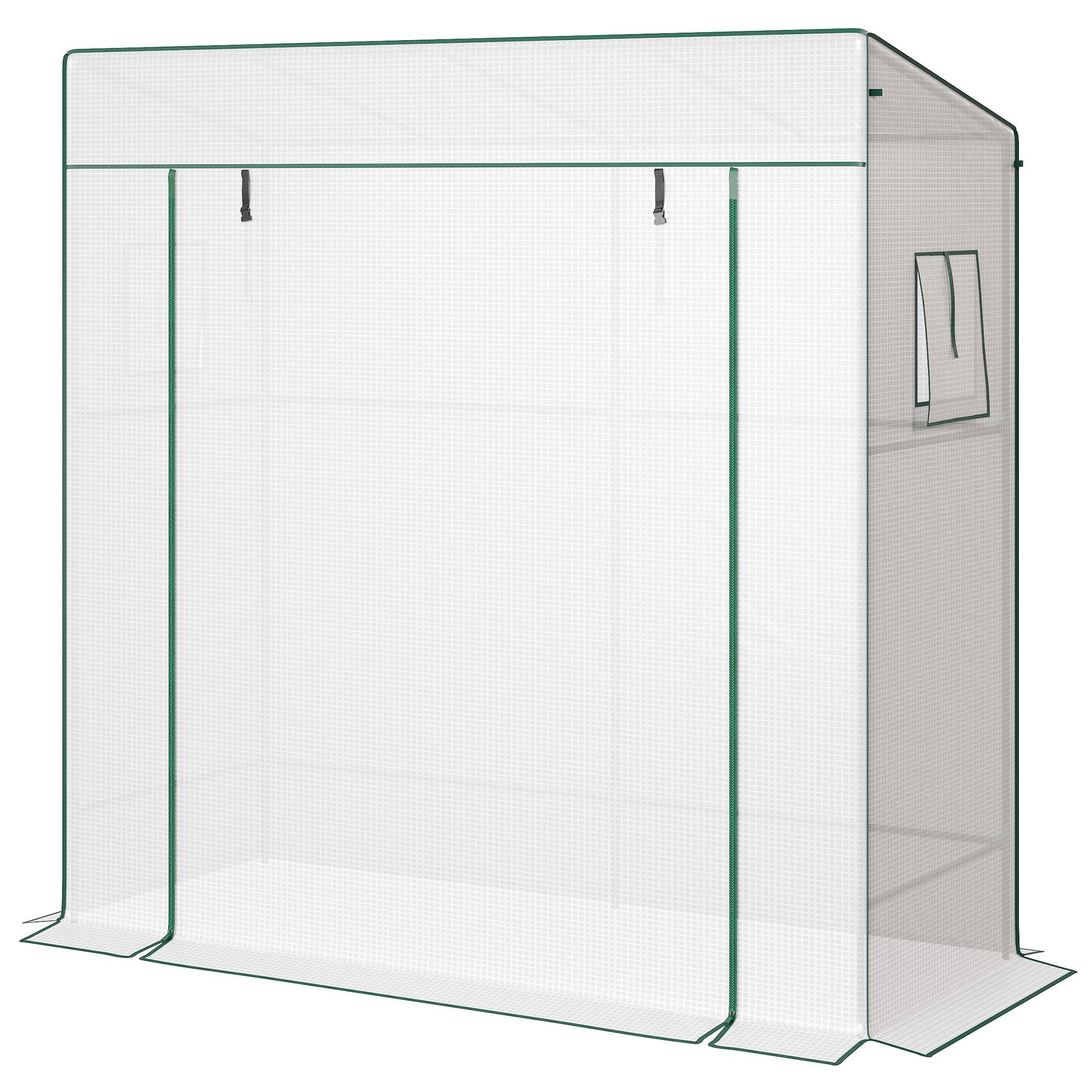 Serre verte pour tomates 196 x 77 x 197 cm, porte enroulable, fenêtres moustiquaires - Image 2