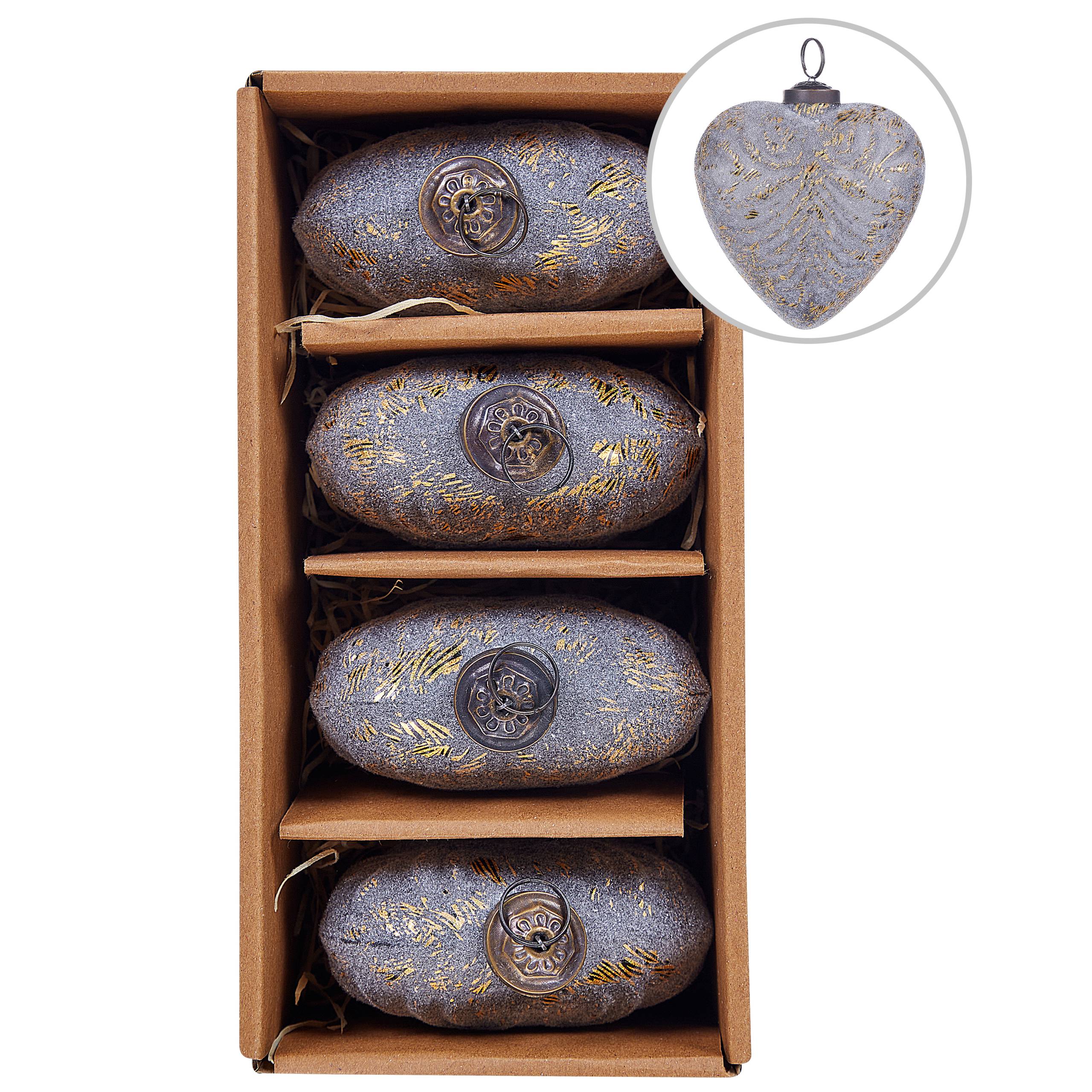 Beliani - Boules de Noël Verre Gris FERIABLE - Beliani - Imagen 2