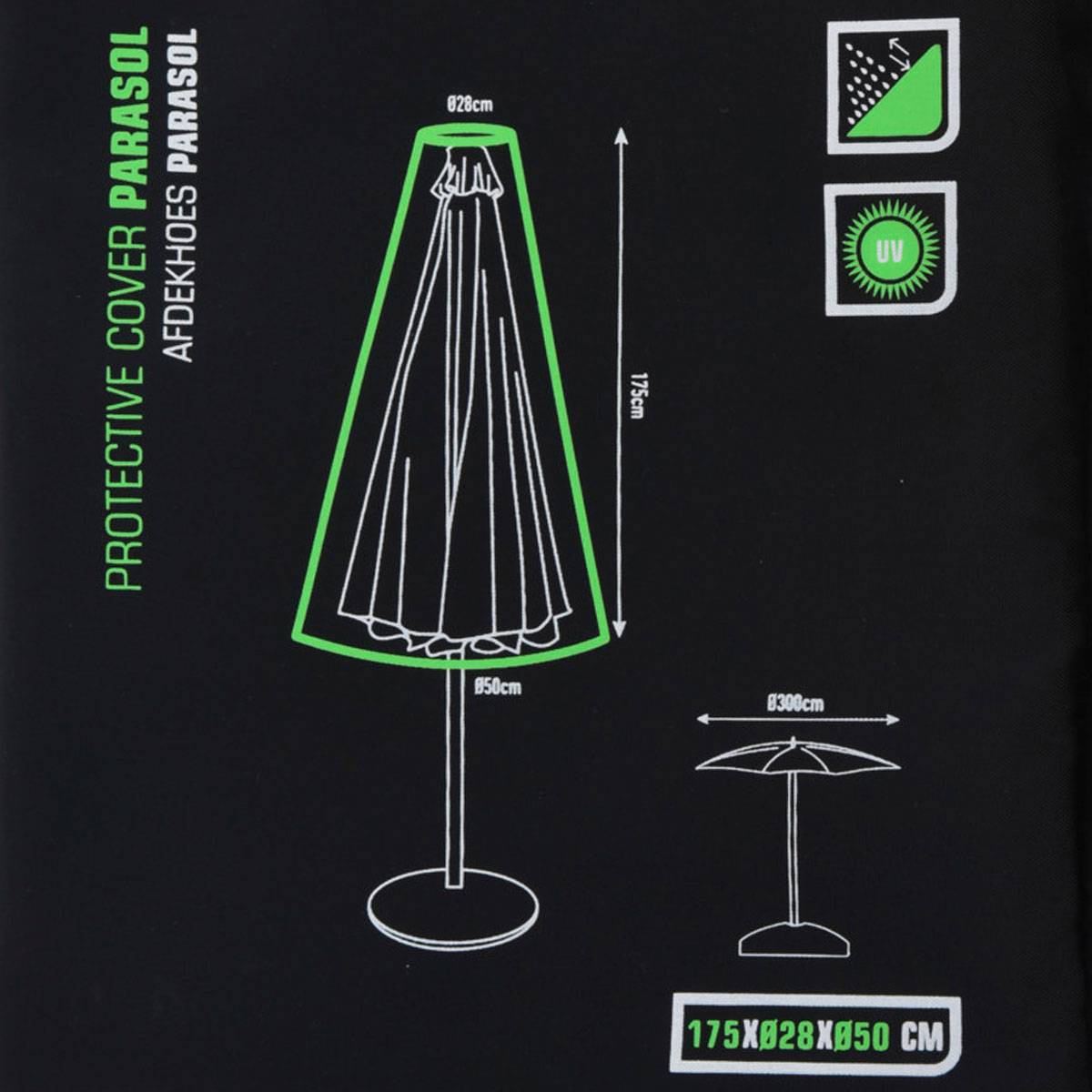 Housse de protection parasol droit 175 cm - Cémonjardin - Imagen 2