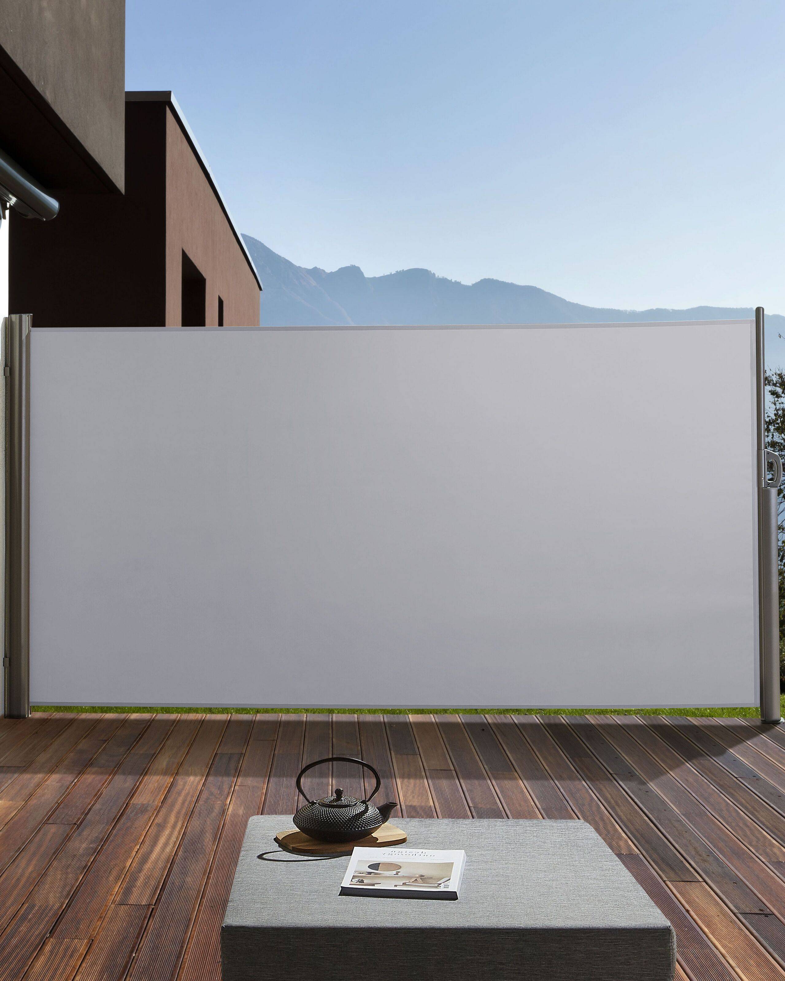 Beliani - Auvent de Jardin Latéral Rétractable 180 x 300 cm En Polyester Gris Clair Pour Votre Espace Extérieur Jardin ou Terrasse Dorio Beliani - Imagen 2