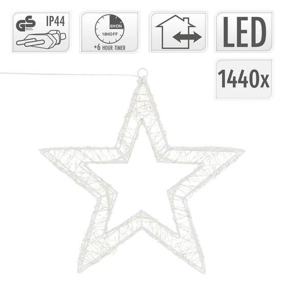Étoile de Noël LED décoration éclairage lumineuse minuterie IP44 blanc 50 cm - Image 4
