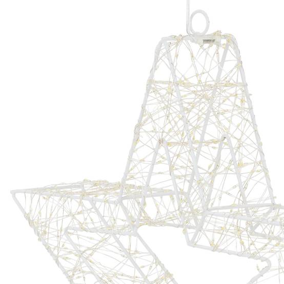 Étoile de Noël LED décoration éclairage lumineuse minuterie IP44 blanc 50 cm - Image 3