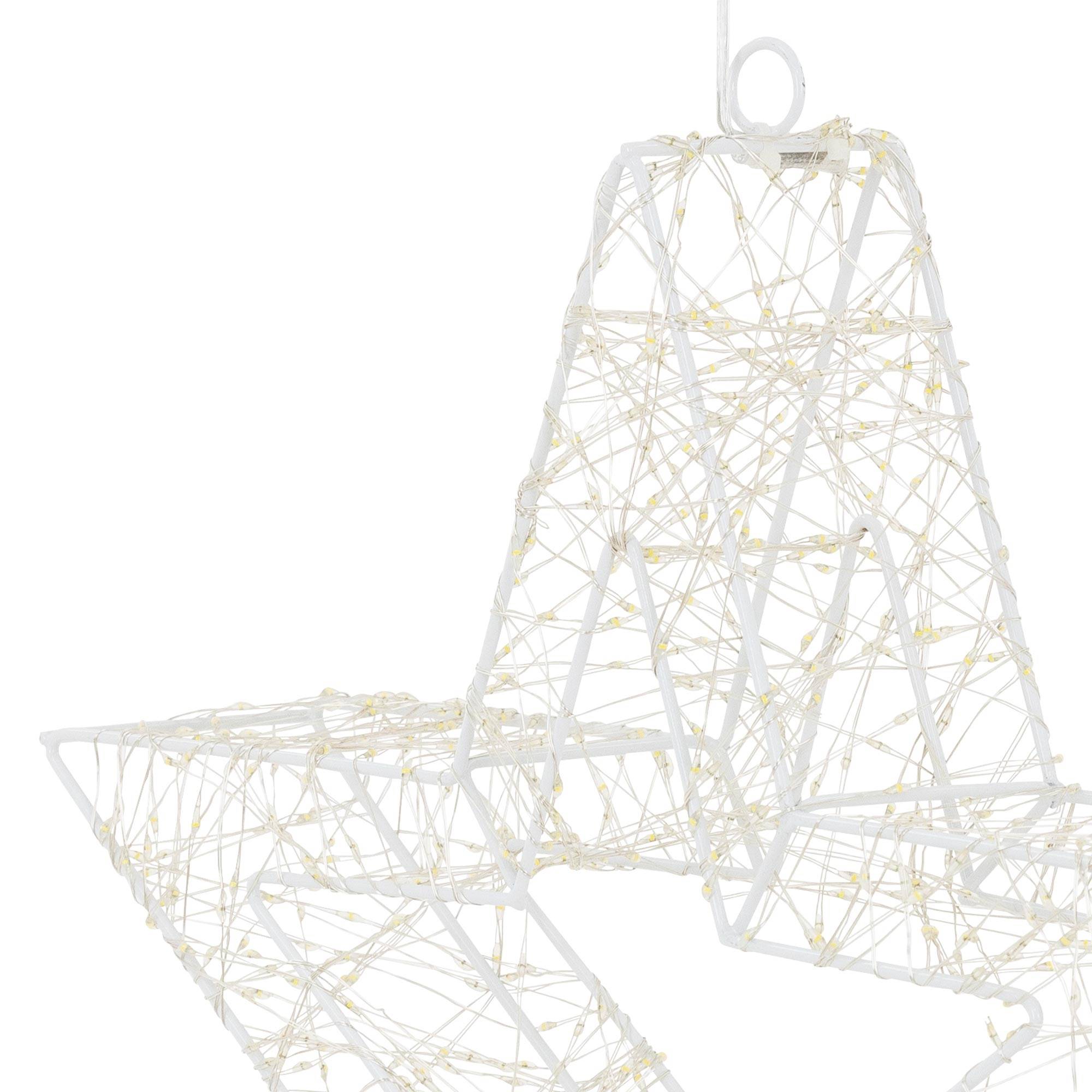 Étoile de Noël LED décoration éclairage lumineuse minuterie  IP44 blanc 50 cm - Imagen 3