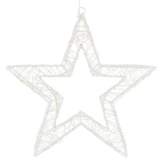 Étoile de Noël LED décoration éclairage lumineuse minuterie IP44 blanc 50 cm - Image 1