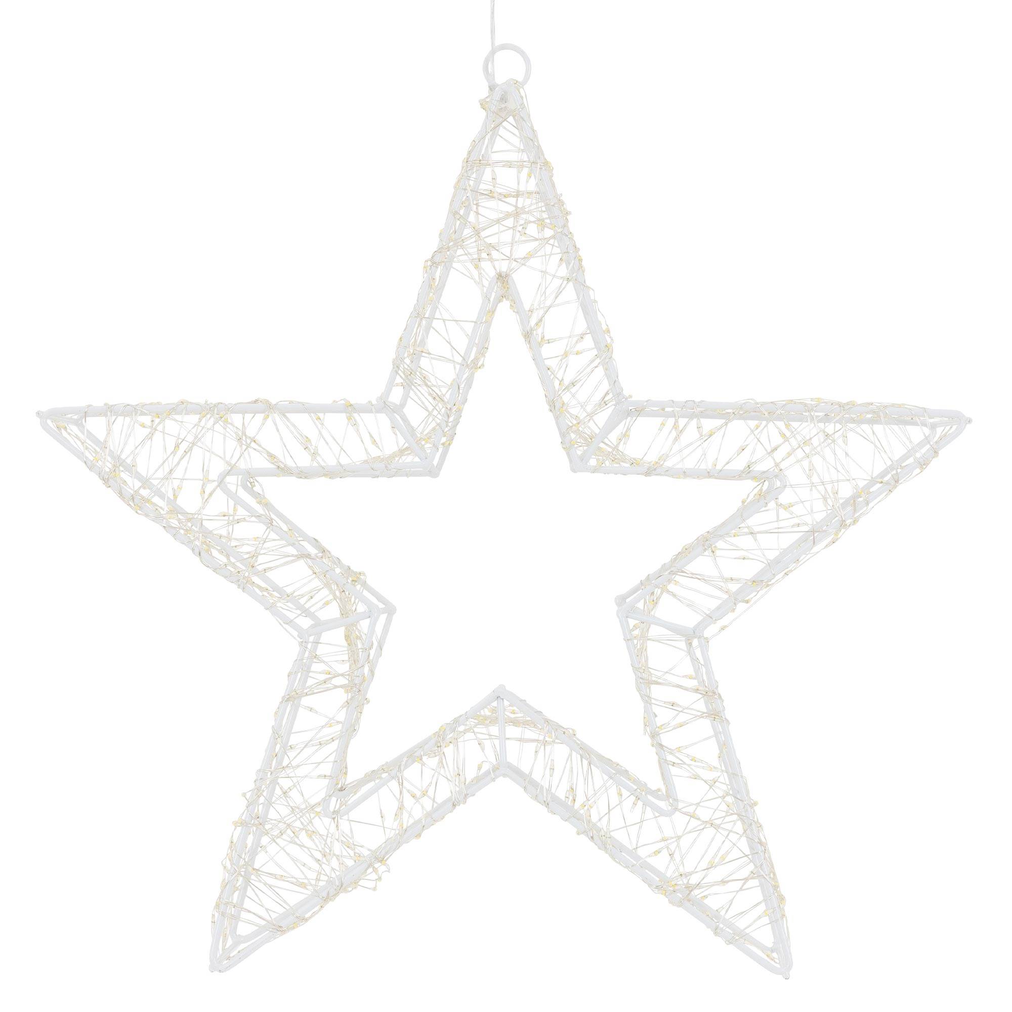 Étoile de Noël LED décoration éclairage lumineuse minuterie  IP44 blanc 50 cm - Imagen 1