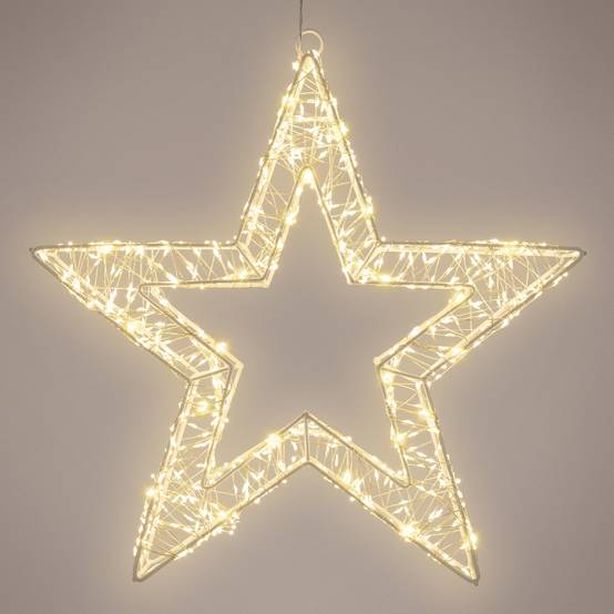 Étoile de Noël LED décoration éclairage lumineuse minuterie IP44 blanc 50 cm - Image 6