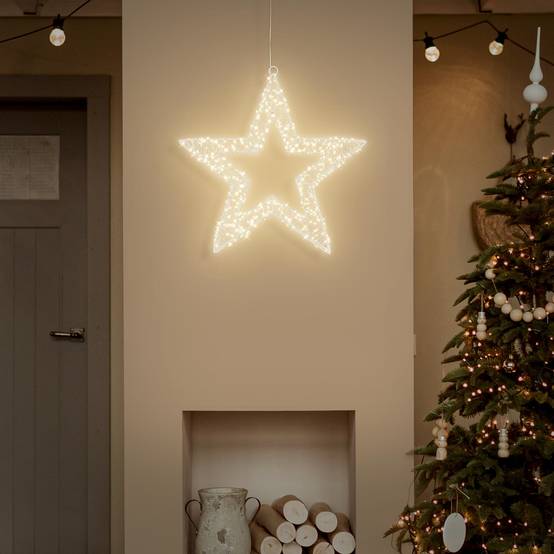 Étoile de Noël LED décoration éclairage lumineuse minuterie IP44 blanc 50 cm - Image 8