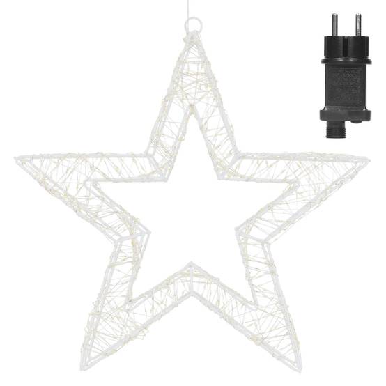 Étoile de Noël LED décoration éclairage lumineuse minuterie IP44 blanc 50 cm - Image 2