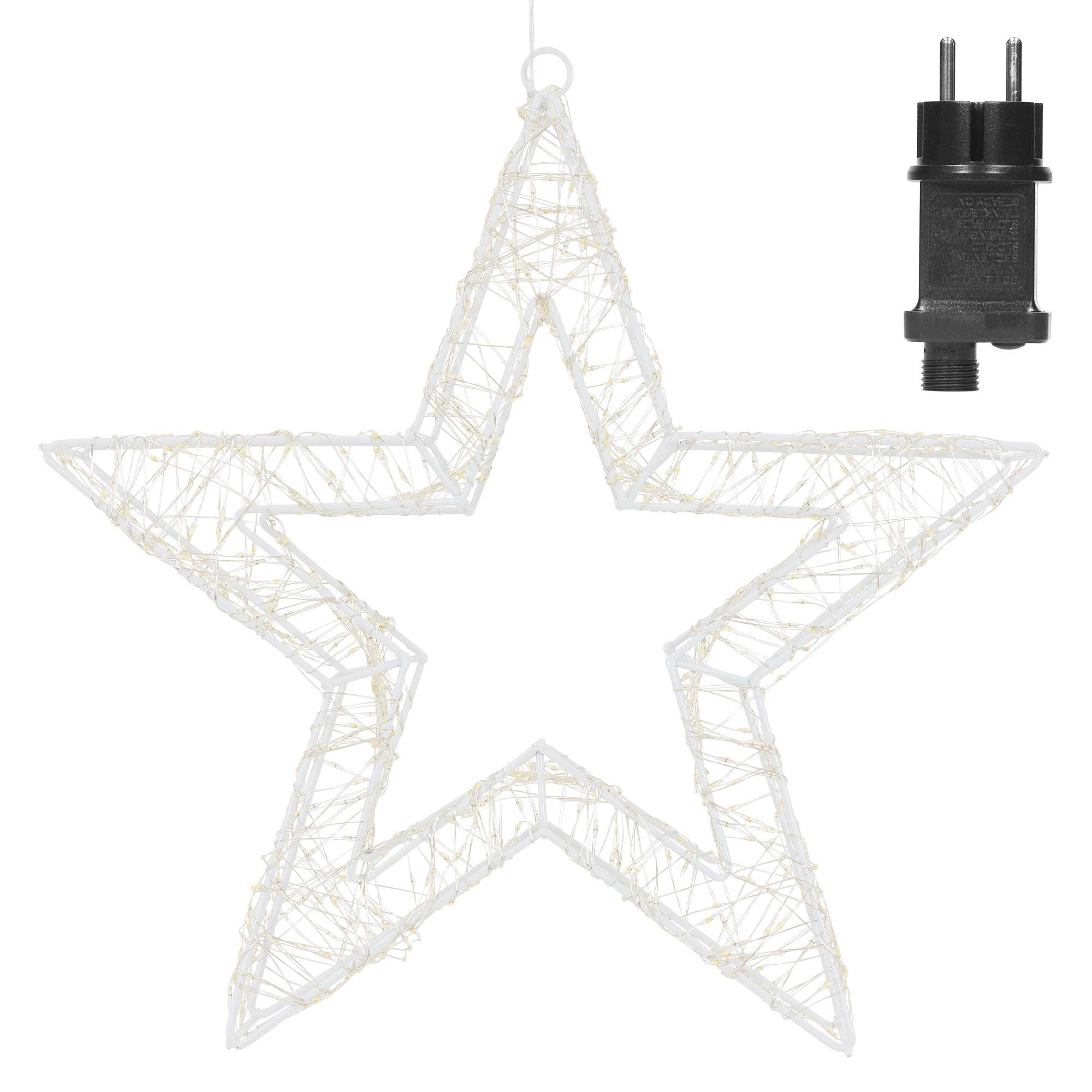 Étoile de Noël LED décoration éclairage lumineuse minuterie  IP44 blanc 50 cm - Imagen 2
