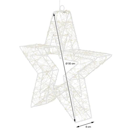 Étoile de Noël LED décoration éclairage lumineuse minuterie IP44 blanc 50 cm - Image 7