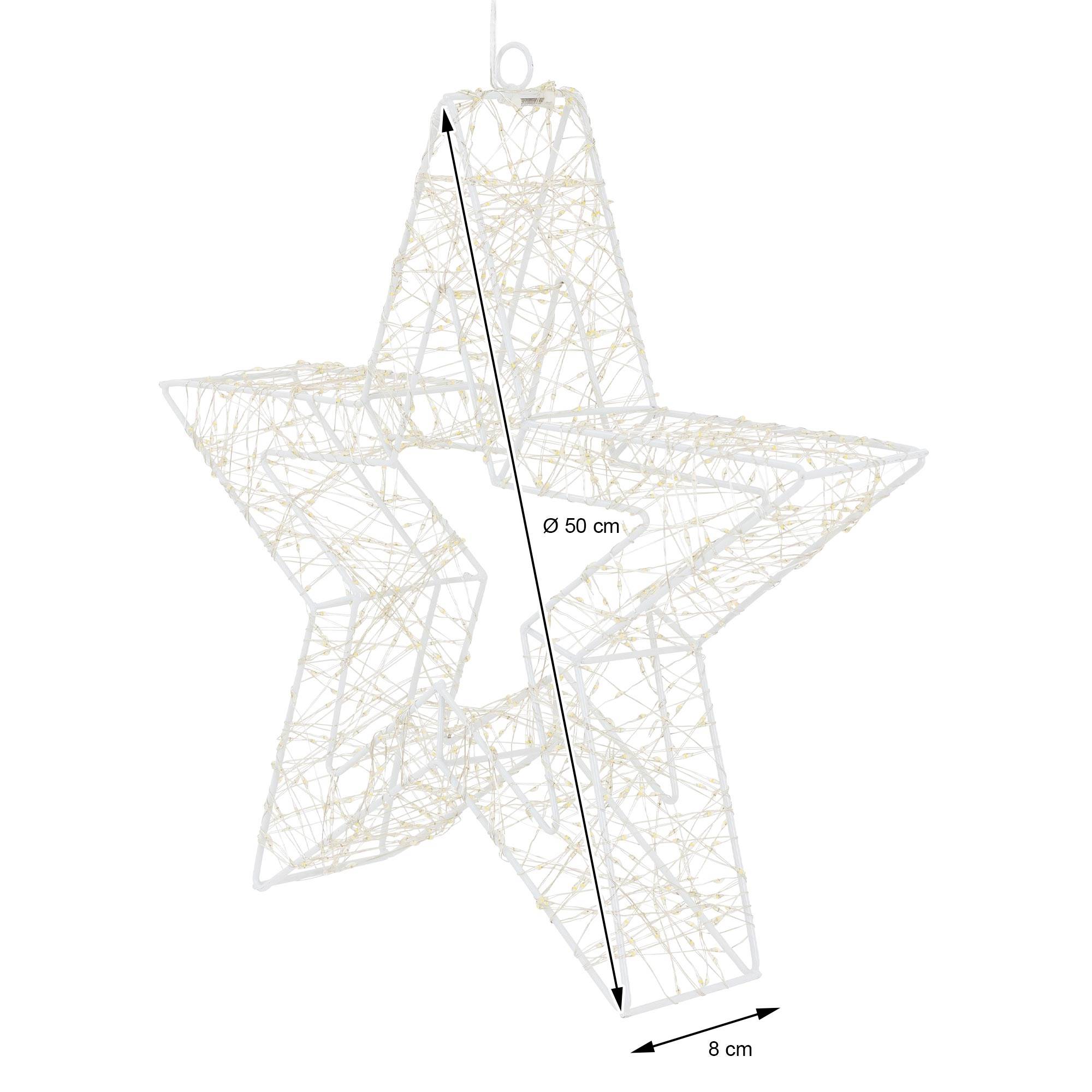 Étoile de Noël LED décoration éclairage lumineuse minuterie  IP44 blanc 50 cm - Imagen 7