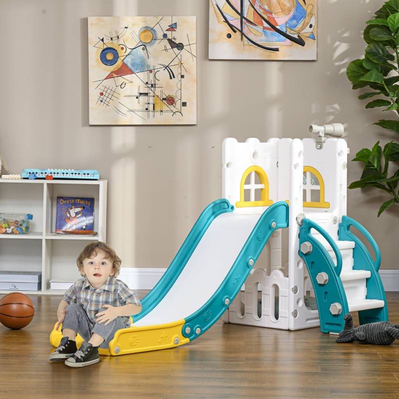 Toboggan 4-en-1 pour enfants - intérieur et extérieur - avec toboggan