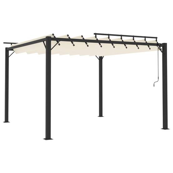 Tonnelle Bioclimatique Aluminium Toit à Lames Orientables pour Jardin Terrasse Crème 3x3 m – ComfortXL Outdoor Living - Image 2