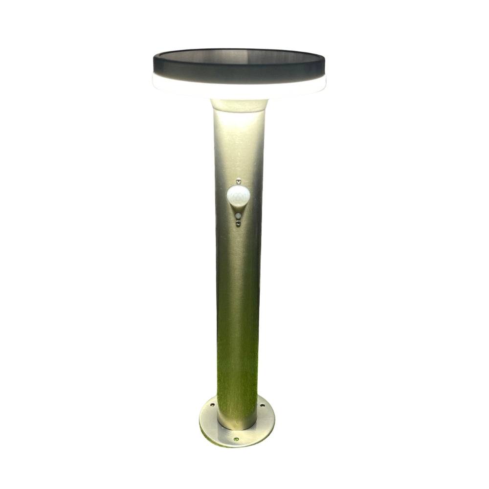 Borne extérieure solaire LIVING avec détecteur de mouvements 45cm Inox - Image 1