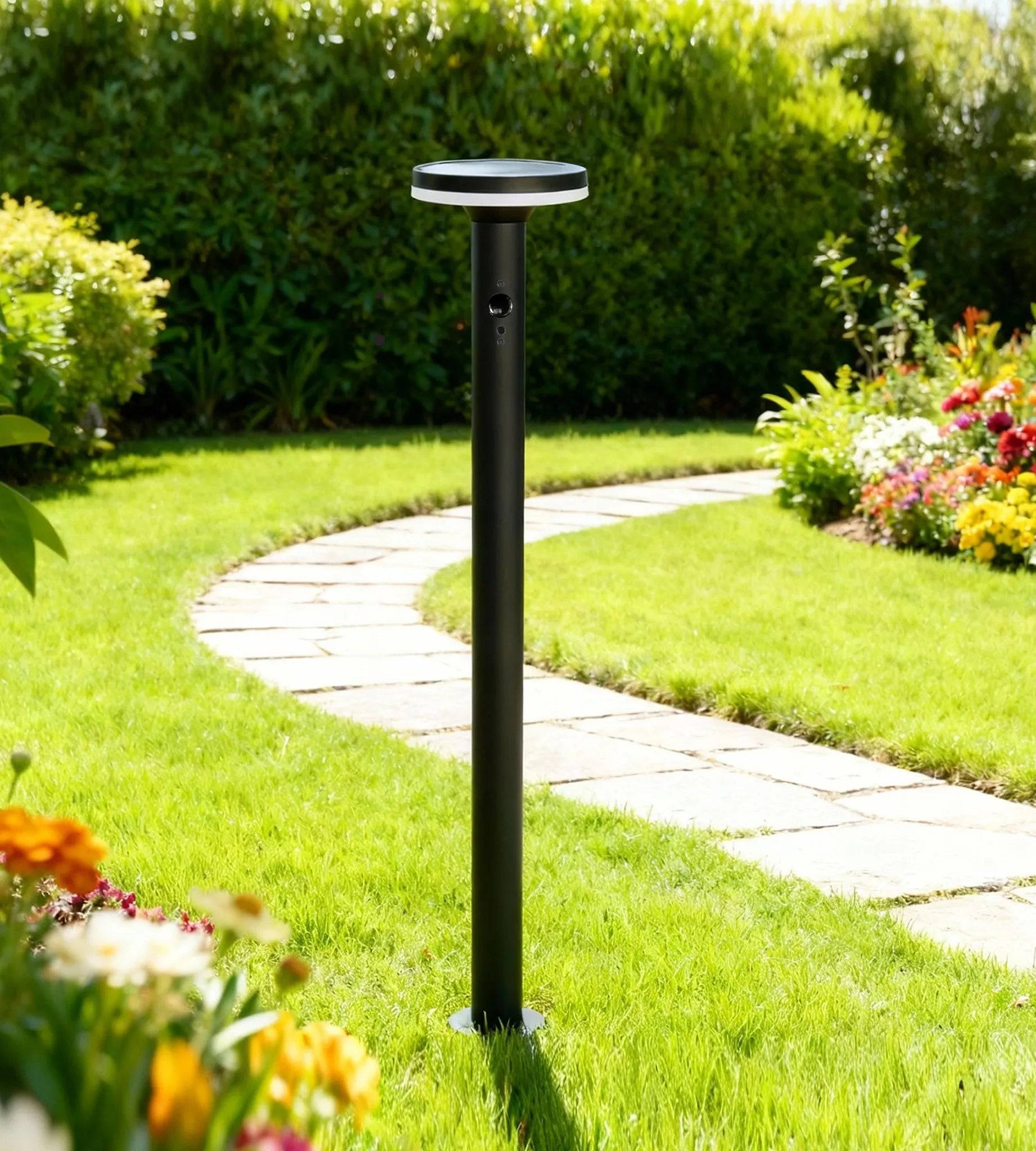 Borne extérieure solaire LIVING avec détecteur de mouvements 45cm Inox - Image 2