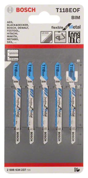 Bosch Professional - Lame pour scie sauteuse BOSCH T118 EOF BIM - 83 mm - 2608634237