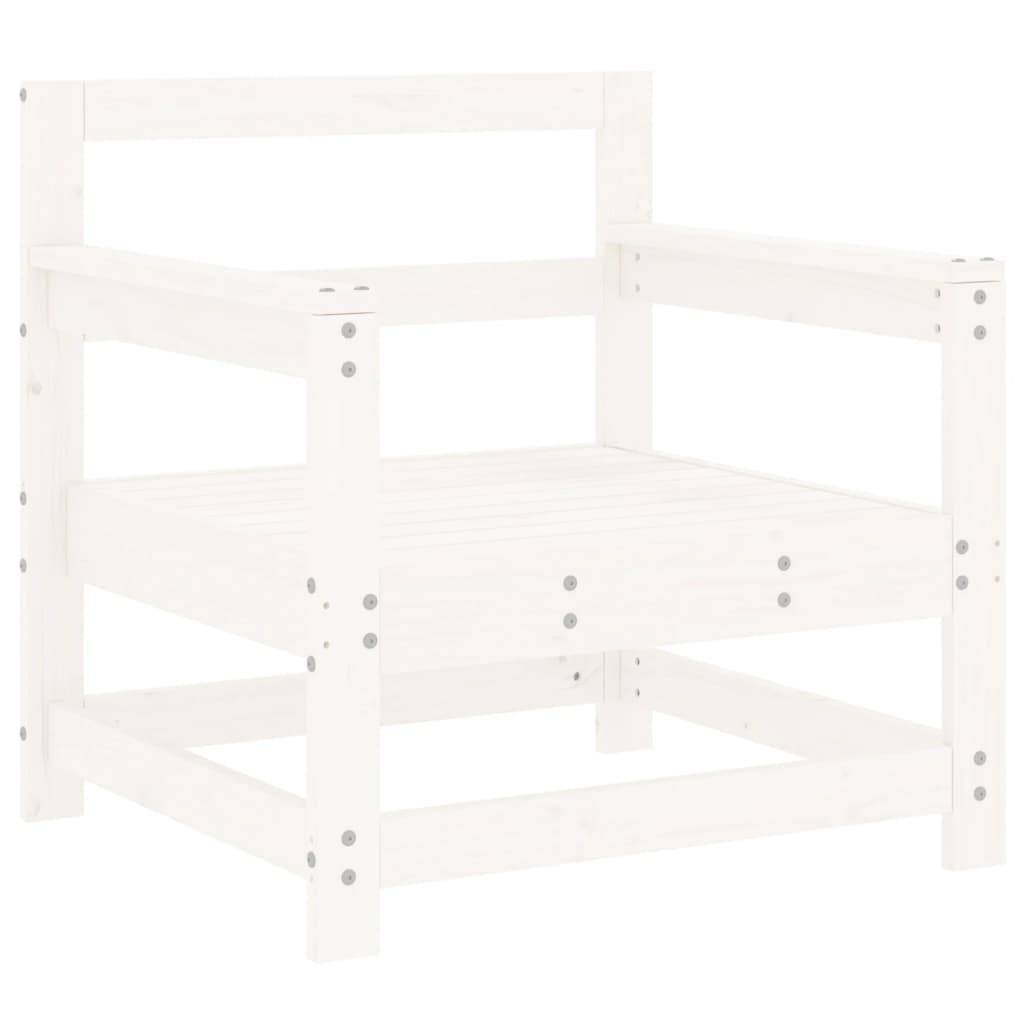 Lot de 2 Chaises de jardin avec coussins - Chaises d'extérieur - Fauteuils de jardin blanc bois de pin massif-JU12679 - Image 7