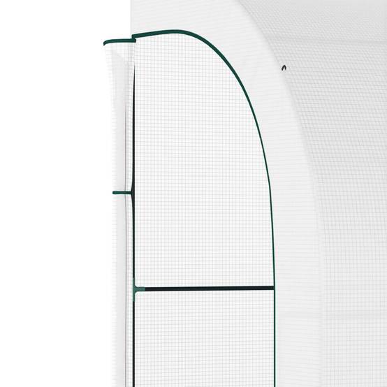 Serre de Jardin adossée avec Étagères 3 Niveaux, Petite Serre de Balcon en Bâche PE 140 g/㎡ 300 x 150 x 213 cm, blanc - Image 10