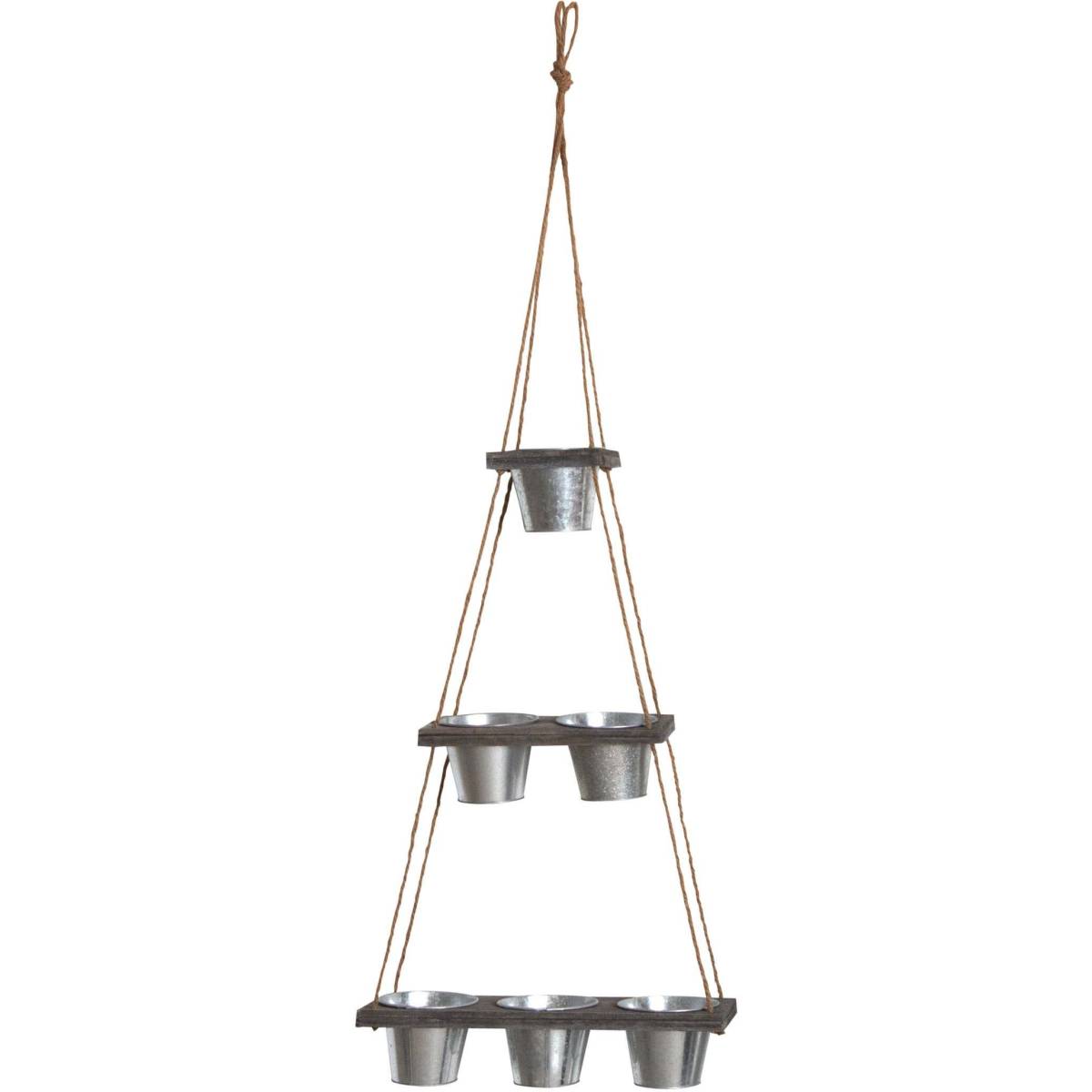 Aubry Gaspard - Suspension cache-pots en acier galvanisé 6 cache-pots