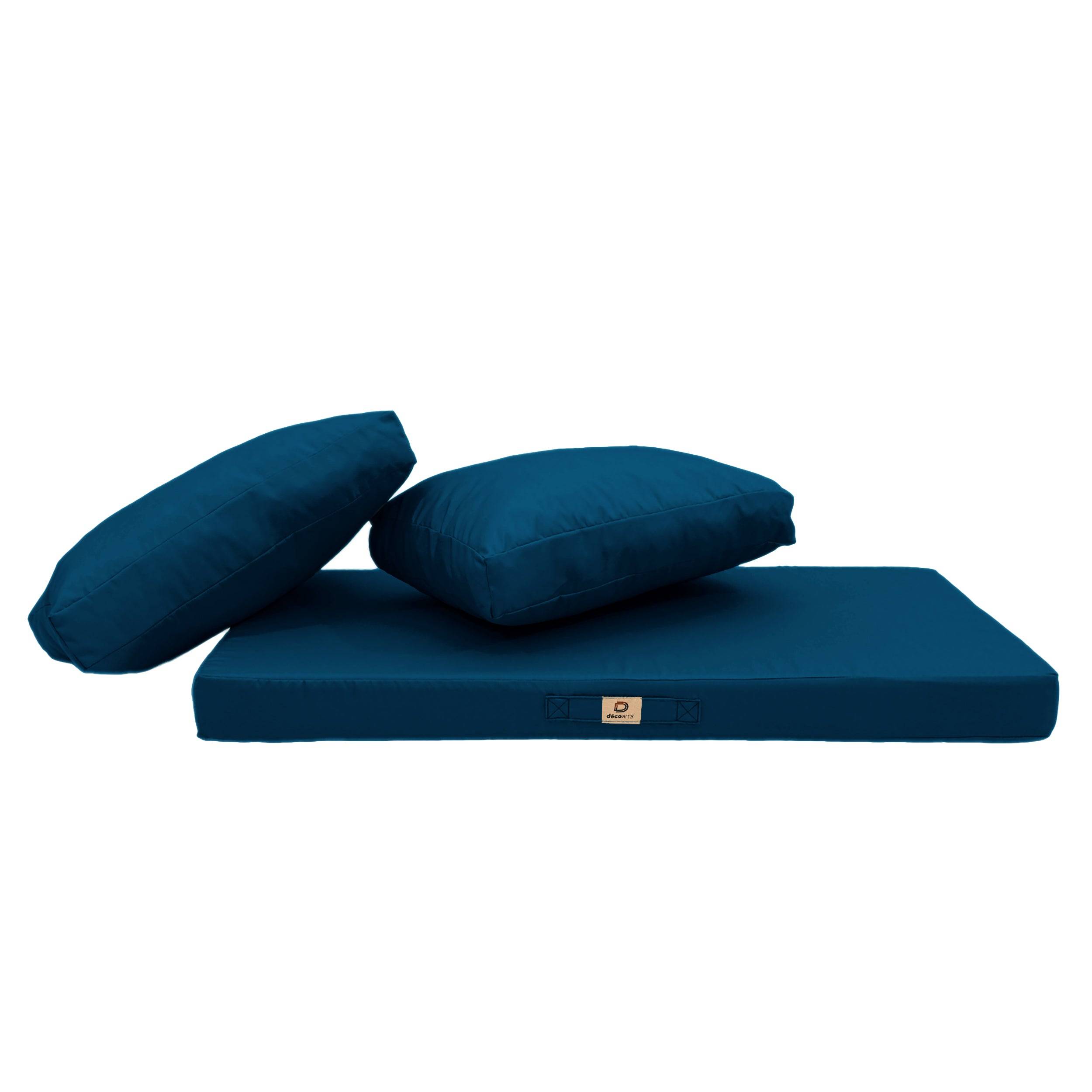 Coussins pour salon de jardin déhoussable 100x50cm Bleu pétrole - Déco arts - Image 4