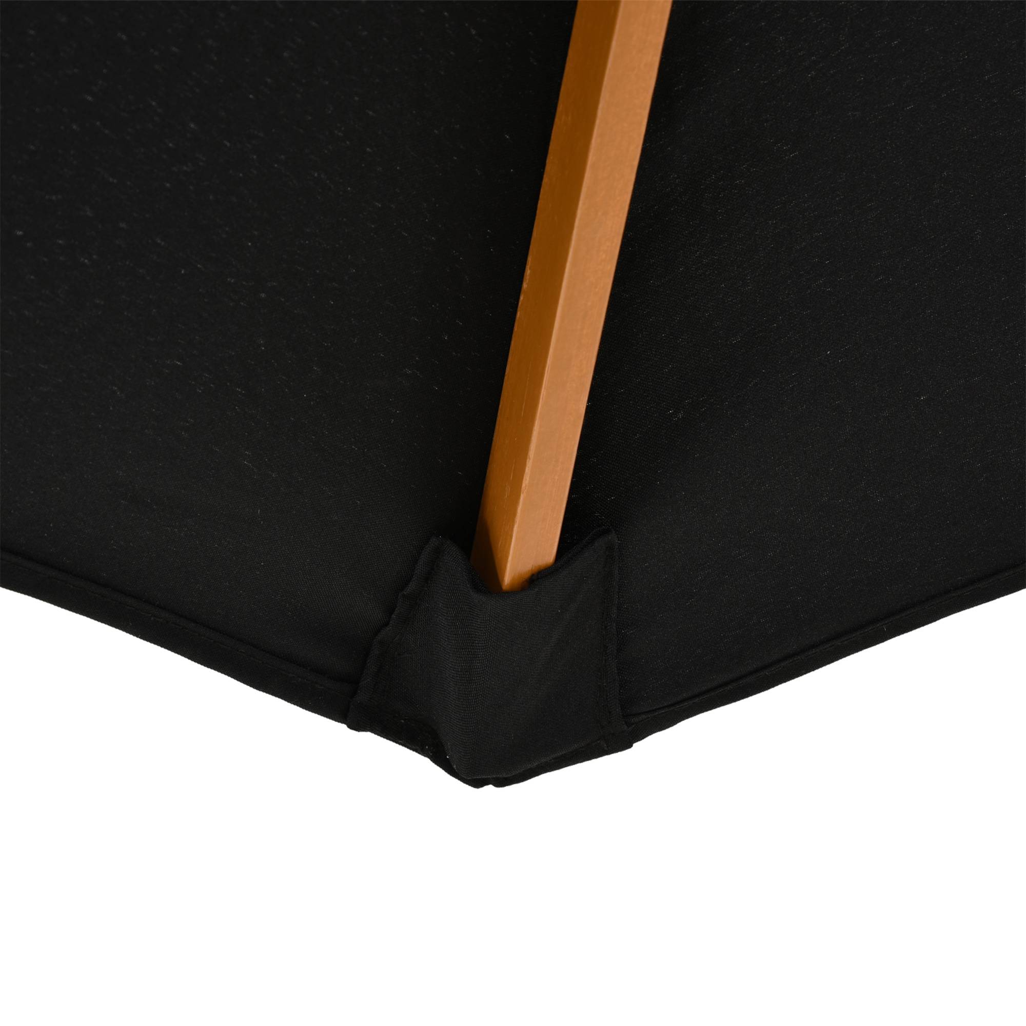 Parasol de terrasse extérieur Ø300 cm avec système de poulie, toit ventilé et mât détachable, noir - Image 10