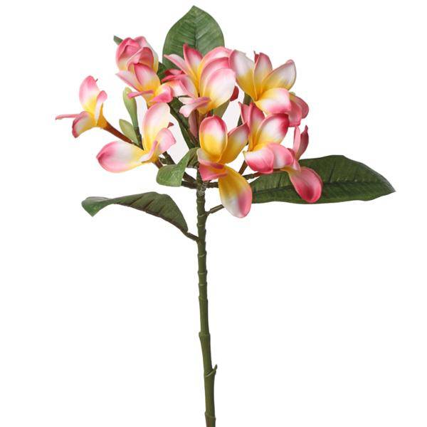 Artificielles - Frangipanier factice Rose & jaune en branche fleurie H73cm top et rare - Imagen 1