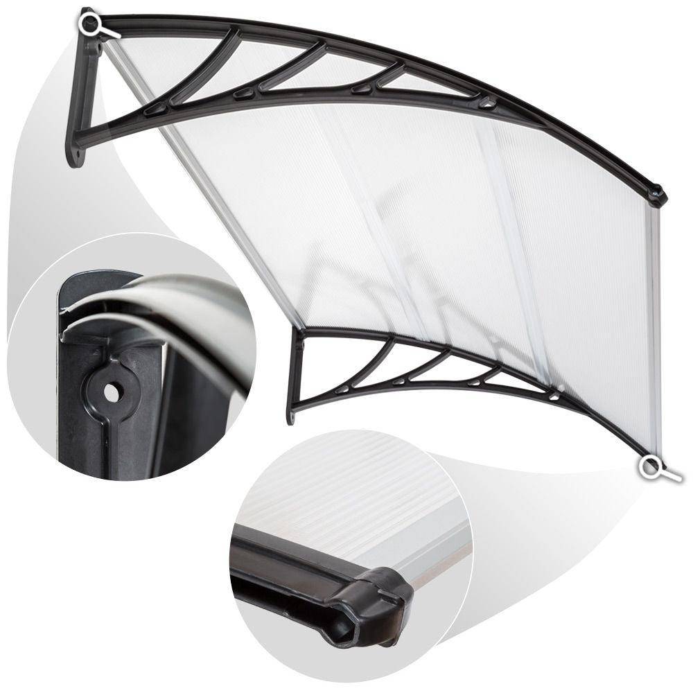 Helloshop26 - Auvent porte marquise abris de jardin moderne polycarbonate 120 cm - Imagen 2