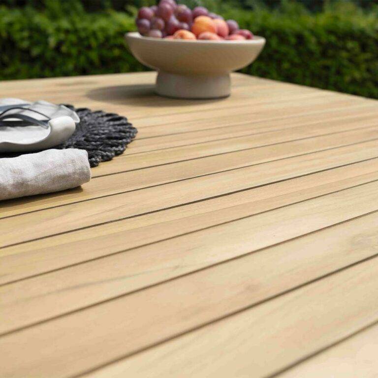 Wilsa Garden - Salon de jardin bois teck 4/6 places avec 4 chaises NAPLES - Imagen 3