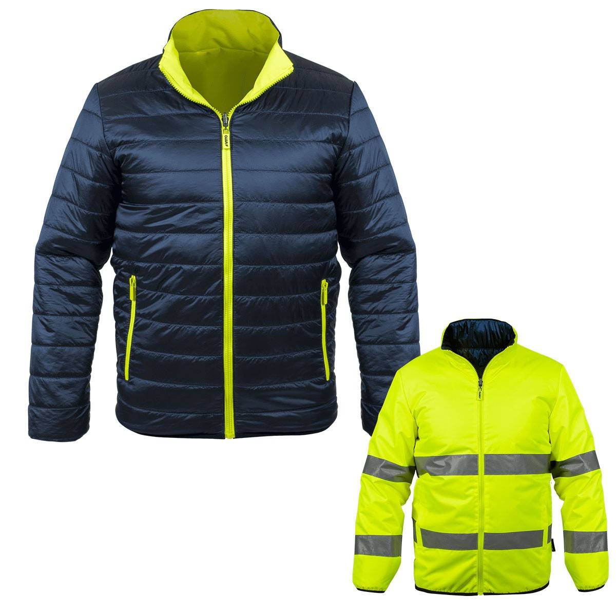 Vito - Veste de sécurité Hiver haute visibilité Taille XXL Réversible Jaune/noir 2en1Bandes reflechissantes VITO Dual - Imagen 1