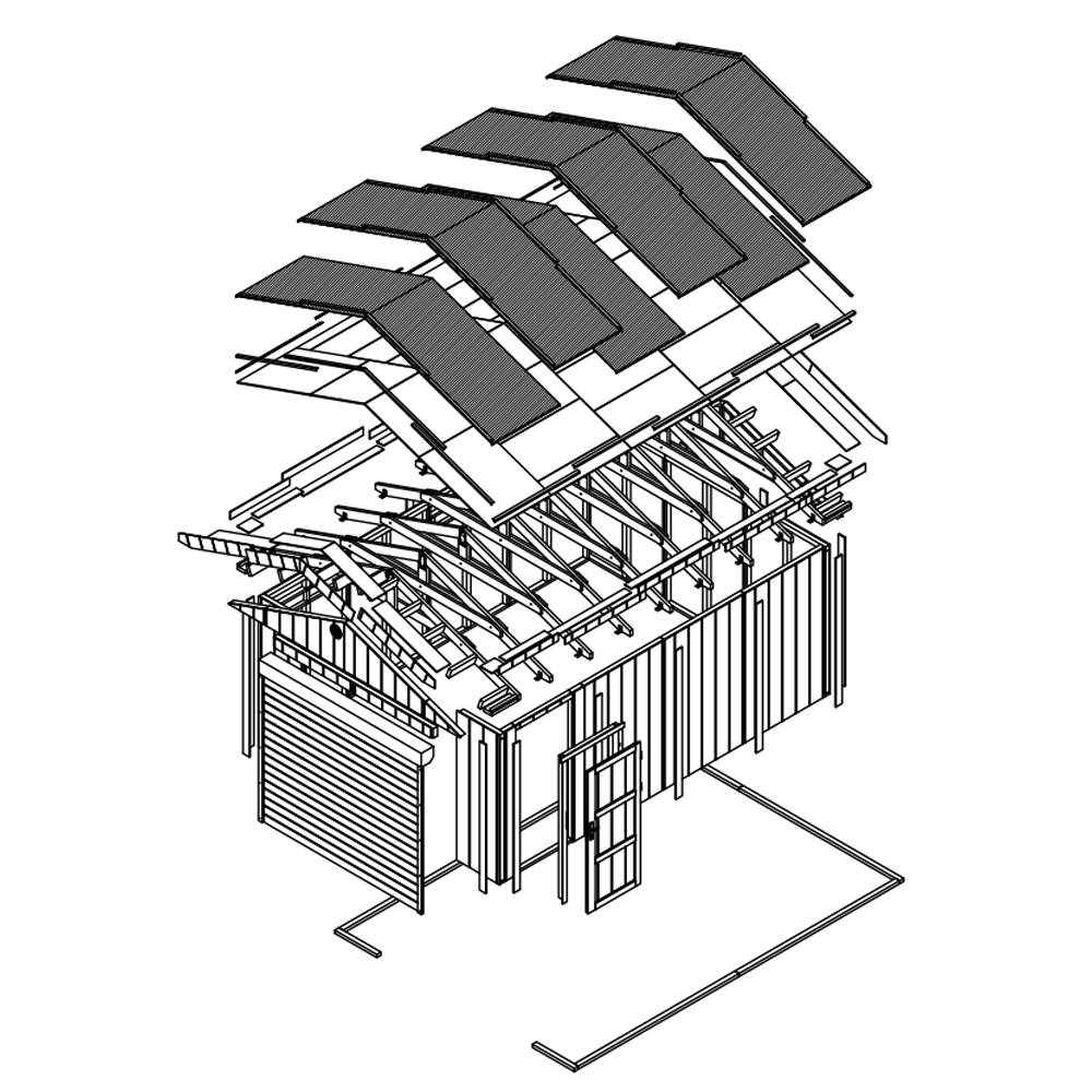 Timbela - Garage Qualité Premium 17 m² / L378xl530 cm - garage pour auto, moto, vélos, machines de jardinage - Timbela M991B-HARVEST HONEY - Image 8
