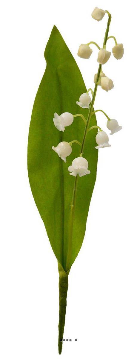 Artificielles - Muguet artificiel 1 brin avec feuillage H 21 cm superbe - Imagen 1