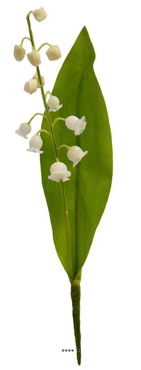 Artificielles - Muguet artificiel 1 brin avec feuillage H 21 cm superbe - Imagen 2