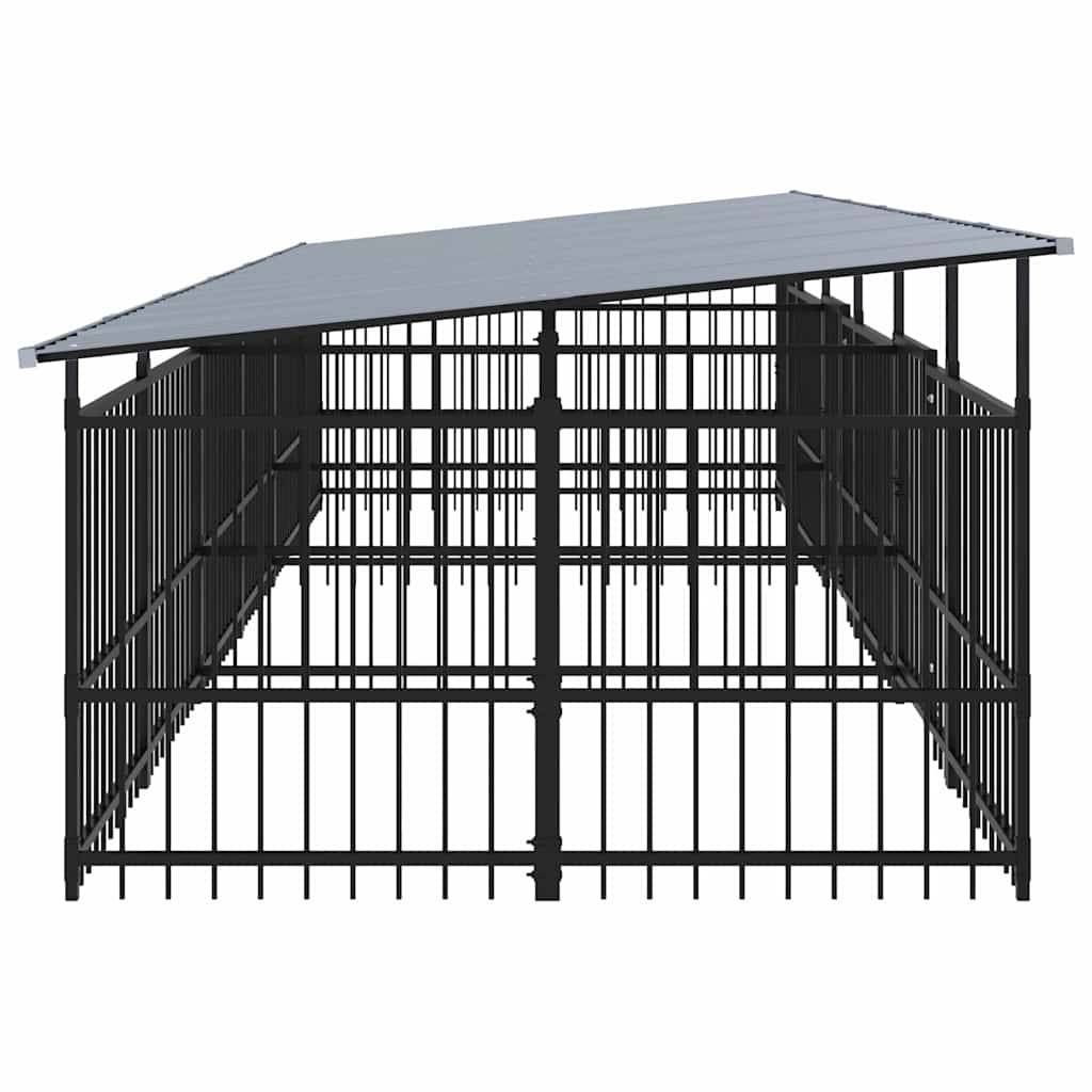 Vidaxl - Chenil d'extérieur avec toit pour chiens Acier 11,26 m² vidaXL 3124669 - Imagen 5