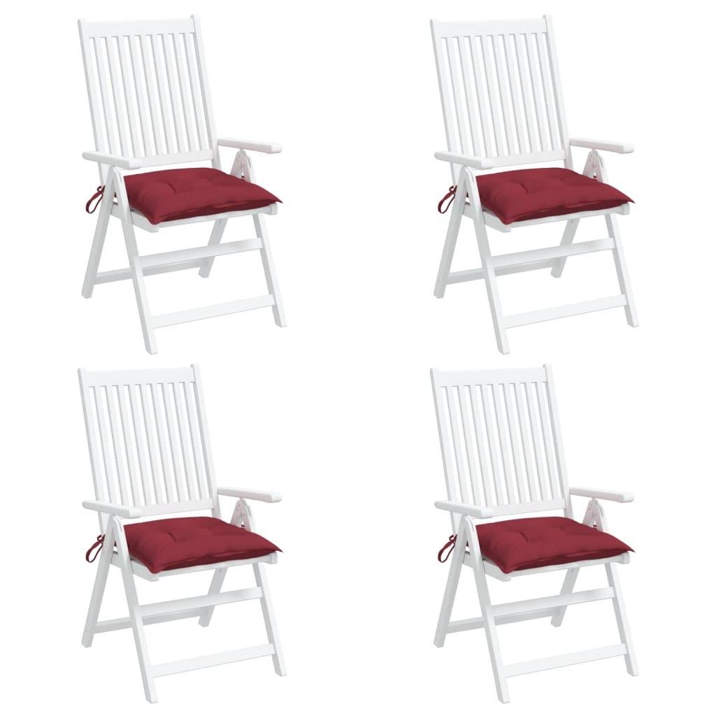 PANGIVO - Coussins de chaise tissu Oxford rouge bordeaux 40 x 40 x 7 cm - PANGIVO - Image 4