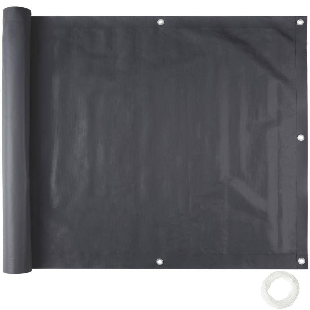 Helloshop26 - Brise vue brise vent film anti regards clôture paravent PVC pour balcon noir 90 cm - Imagen 1