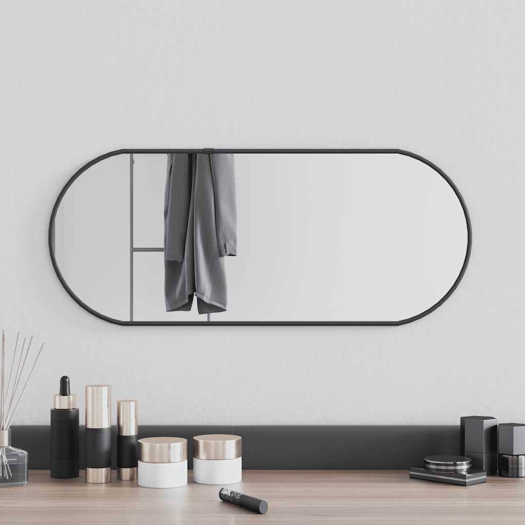 Maison Chic - Miroir mural - Miroir décoratif Noir 60x25 cm Ovale - Image 2