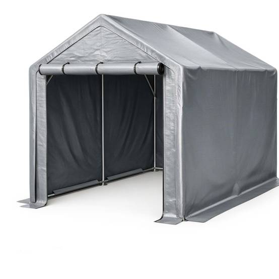 Carport abri multifonction 296×190×200 cm, acier galvanisé, bâche imperméable anti-UV gris - Image 6