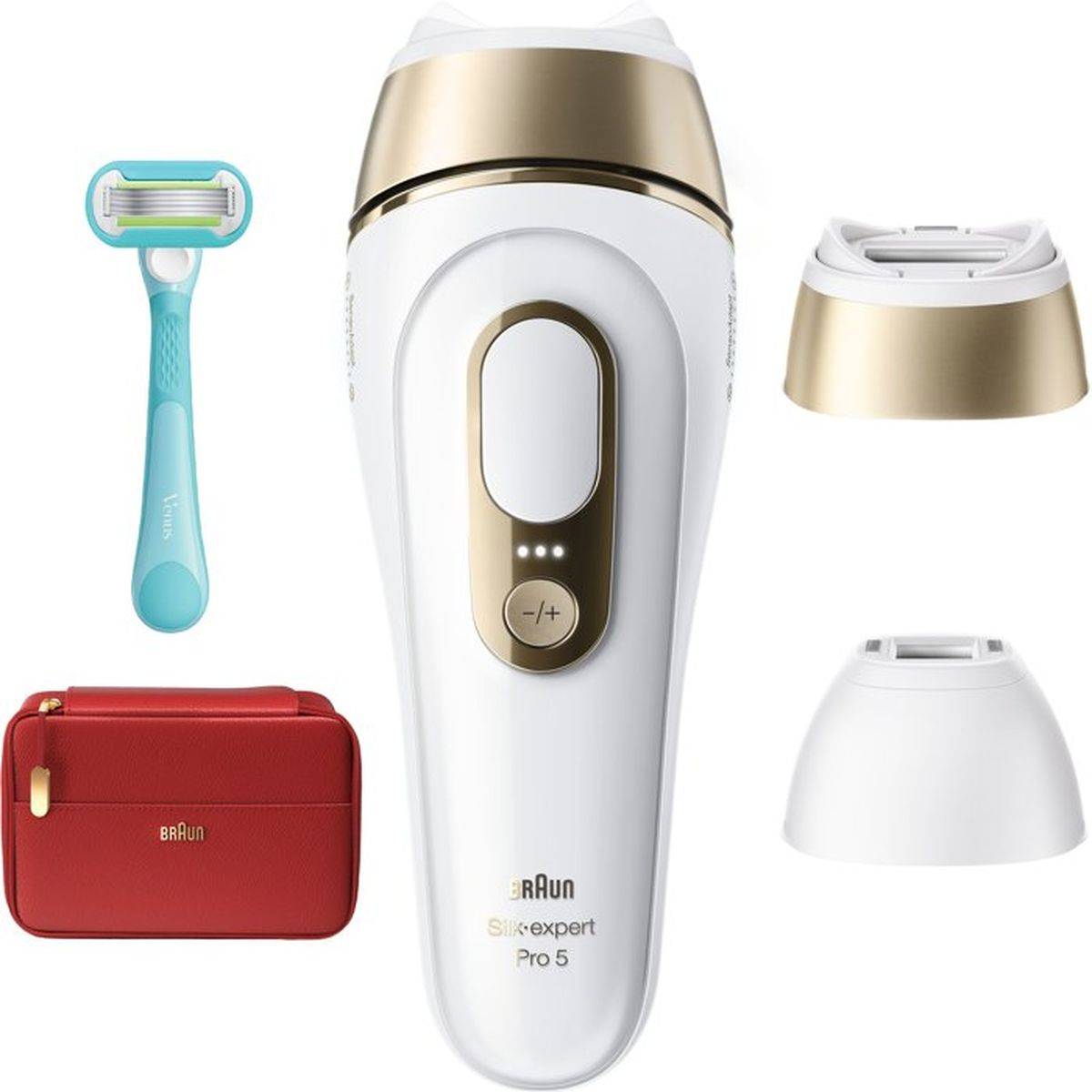 Braun - Épilateur à lumière pulsée IPL SkinProtect blanc et or Silk-expert Pro 5 PL5221 - Braun