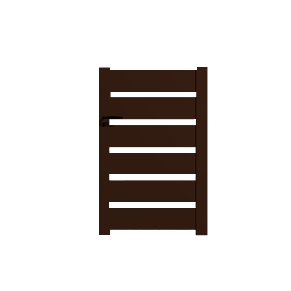 Portail Packit - Portillon en kit alu SAH dim. L.1000 (entre piliers) x H.1500 mm  Marron (RAL 1247)