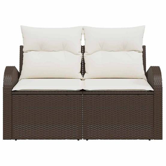 Banquette Extérieure Robuste 2 Places Résine Tressée Marron & Entretien Aisé pour Terrasse Marron – ComfortXL Outdoor Living - Image 3