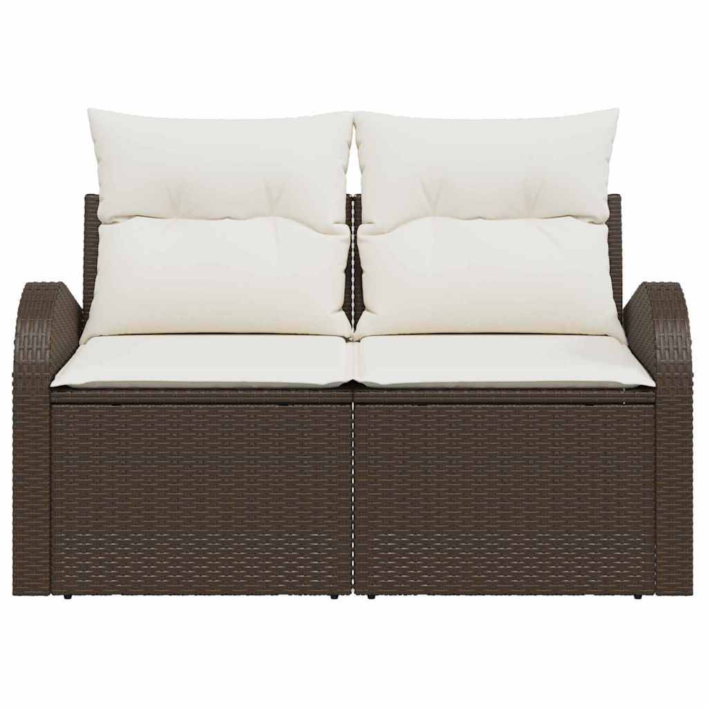 Banquette Extérieure Robuste 2 Places Résine Tressée Marron & Entretien Aisé pour Terrasse Marron – ComfortXL Outdoor Living - Image 3