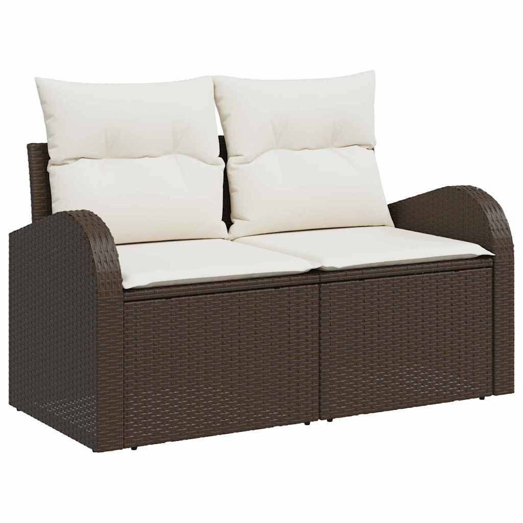 Banquette Extérieure Robuste 2 Places Résine Tressée Marron & Entretien Aisé pour Terrasse Marron – ComfortXL Outdoor Living - Image 2