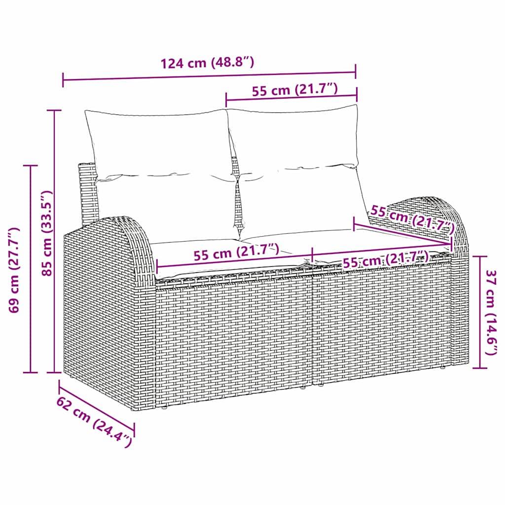 Banquette Extérieure Robuste 2 Places Résine Tressée Marron & Entretien Aisé pour Terrasse Marron – ComfortXL Outdoor Living - Image 6