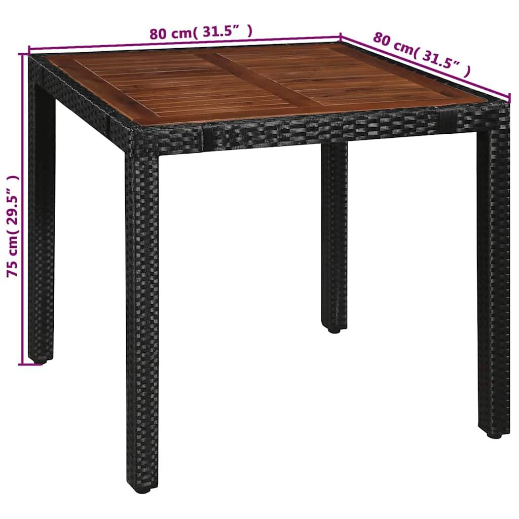Vidaxl - Ensemble à manger d'extérieur 5 pcs-Salons de jardin Rotin et bois d'acacia Noir 353025 - Image 7